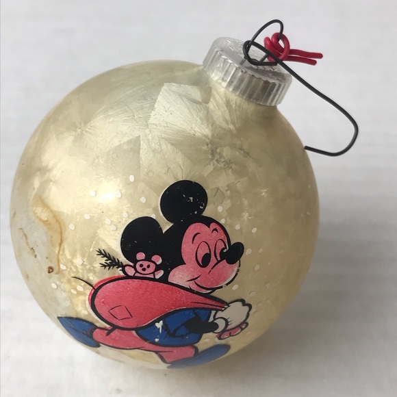 Vintage Mid Century D.B.G.M. West Germany Satin Glass Mickey Mouse Ornament - Picture 1 of 8
